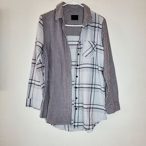 Free Press Mixed Print Oversized Flannel size xs